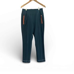 Kinona Womens Golf Black Joggers with Bright Orange Zippers